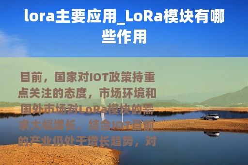 lora主要应用_LoRa模块有哪些作用