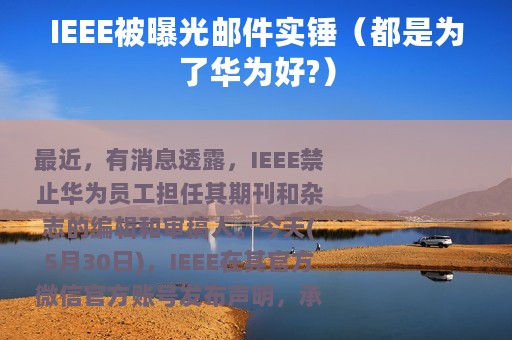 IEEE被曝光邮件实锤（都是为了华为好?）