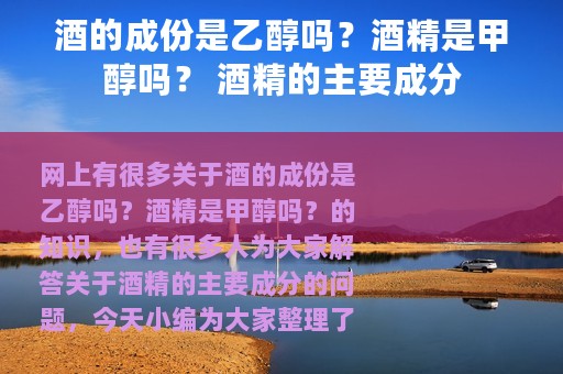 酒的成份是乙醇吗？酒精是甲醇吗？ 酒精的主要成分