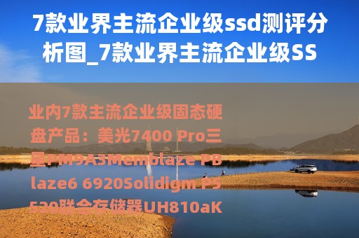 7款业界主流企业级ssd测评分析图_7款业界主流企业级SSD测评分析