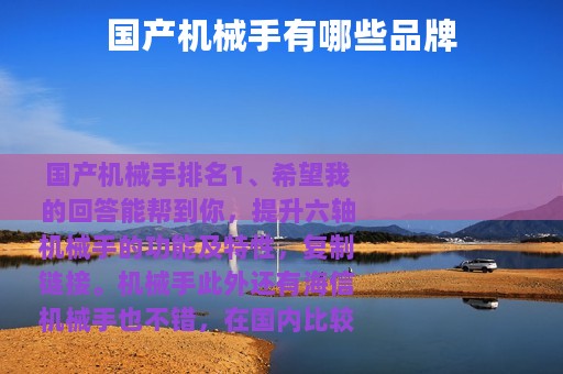 国产机械手有哪些品牌