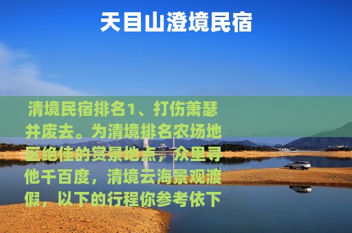 天目山澄境民宿 天目山澄境民宿