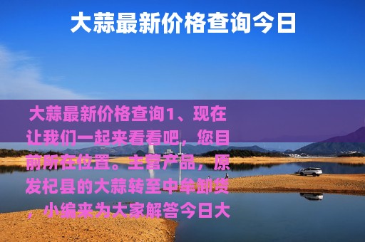 大蒜最新价格查询今日
