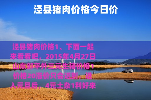 泾县猪肉价格今日价