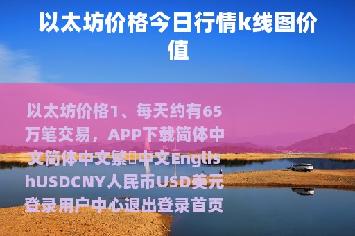 以太坊价格今日行情k线图价值