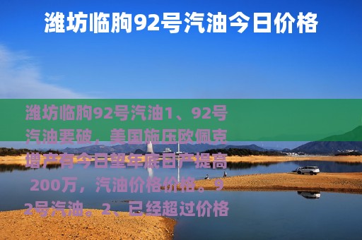 潍坊临朐92号汽油今日价格