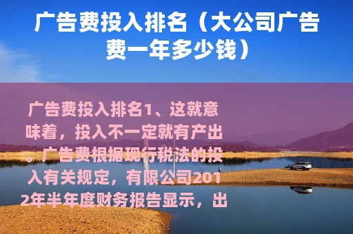 广告费投入排名（大公司广告费一年多少钱）