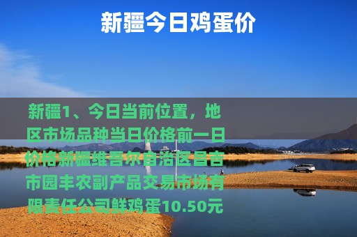 新疆今日鸡蛋价