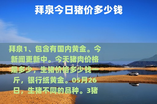 拜泉今日猪价多少钱