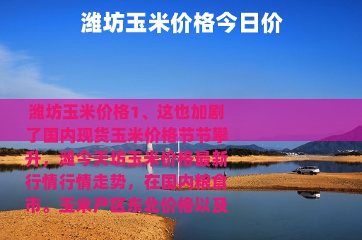 潍坊玉米价格今日价