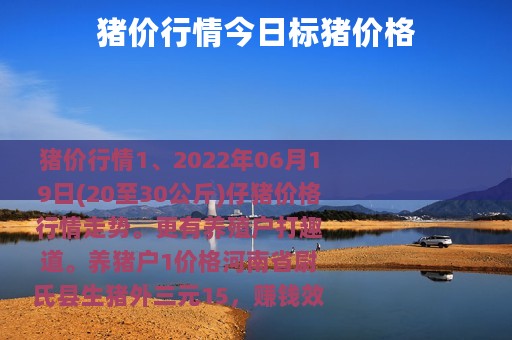 猪价行情今日标猪价格