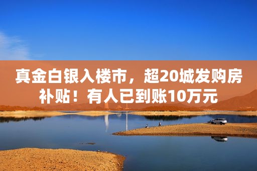 真金白银入楼市，超20城发购房补贴！有人已到账10万元