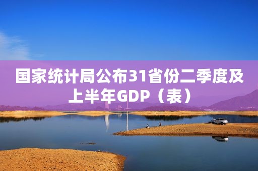 国家统计局公布31省份二季度及上半年GDP（表）