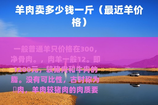 羊肉卖多少钱一斤（最近羊价格）
