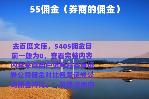 55佣金（券商的佣金）