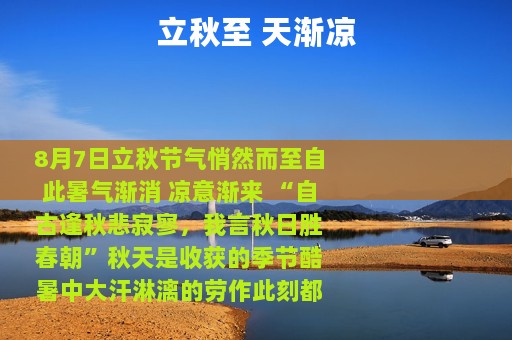 立秋至 天渐凉