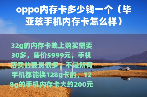 oppo内存卡多少钱一个（毕亚兹手机内存卡怎么样）