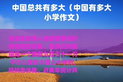 中国总共有多大（中国有多大小学作文）