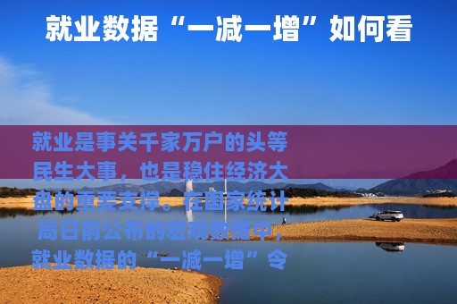 就业数据“一减一增”如何看