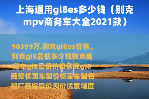 上海通用gl8es多少钱（别克mpv商务车大全2021款）