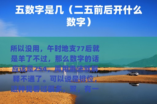 五数字是几（二五前后开什么数字）
