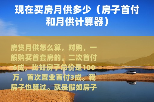 现在买房月供多少（房子首付和月供计算器）