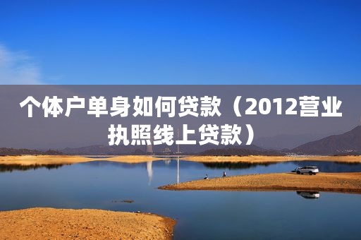 个体户单身如何贷款（2012营业执照线上贷款）