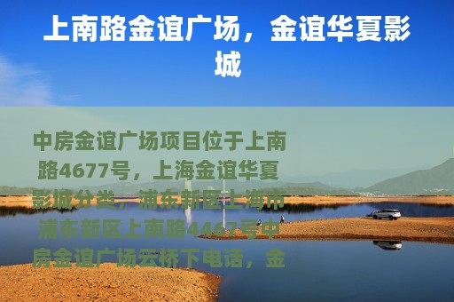 上南路金谊广场，金谊华夏影城