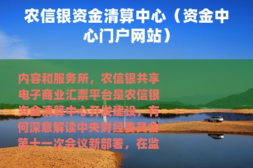 农信银资金清算中心（资金中心门户网站）