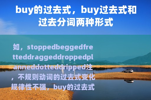 buy的过去式，buy过去式和过去分词两种形式