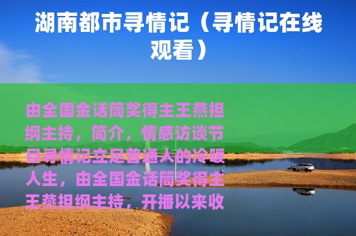 湖南都市寻情记（寻情记在线观看）