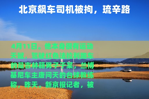 北京飙车司机被拘，琉辛路