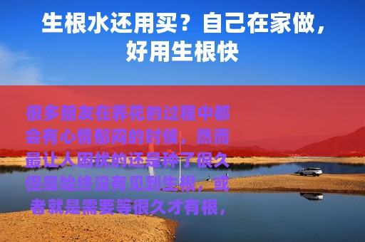 生根水还用买？自己在家做，好用生根快