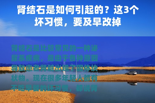 肾结石是如何引起的？这3个坏习惯，要及早改掉