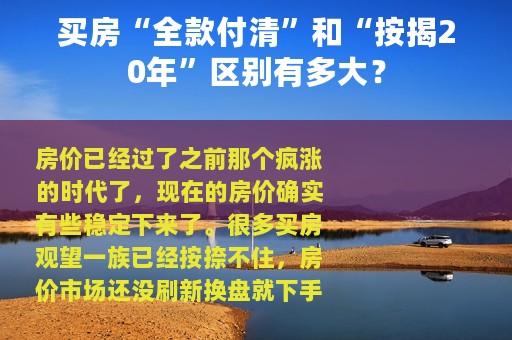 买房“全款付清”和“按揭20年”区别有多大？