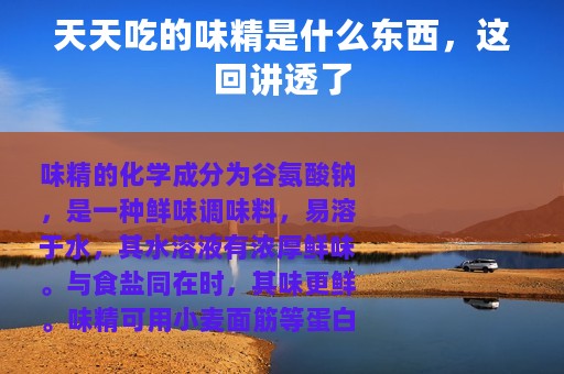 天天吃的味精是什么东西，这回讲透了