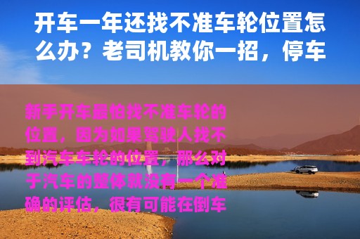 开车一年还找不准车轮位置怎么办？老司机教你一招，停车如鱼得水