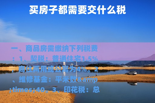 买房子都需要交什么税