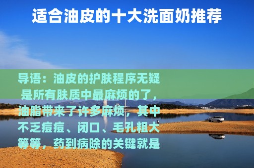 适合油皮的十大洗面奶推荐