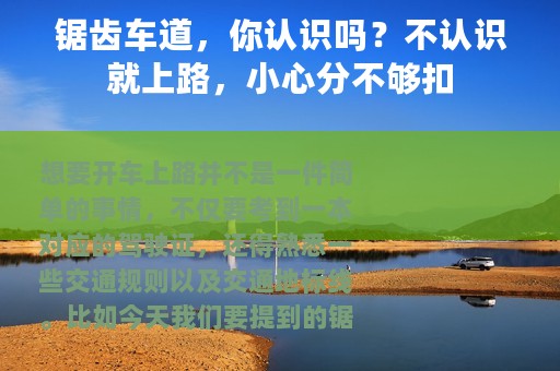 锯齿车道，你认识吗？不认识就上路，小心分不够扣