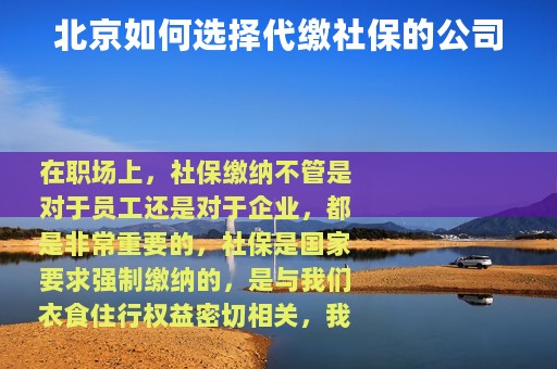 北京如何选择代缴社保的公司
