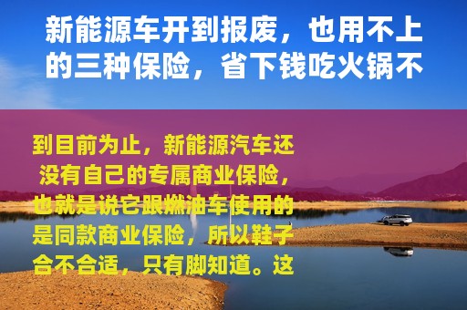 新能源车开到报废，也用不上的三种保险，省下钱吃火锅不香吗？