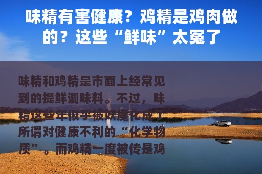味精有害健康？鸡精是鸡肉做的？这些“鲜味”太冤了