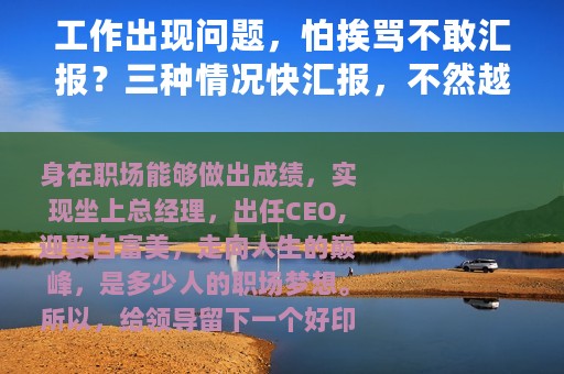 工作出现问题，怕挨骂不敢汇报？三种情况快汇报，不然越拖越糟