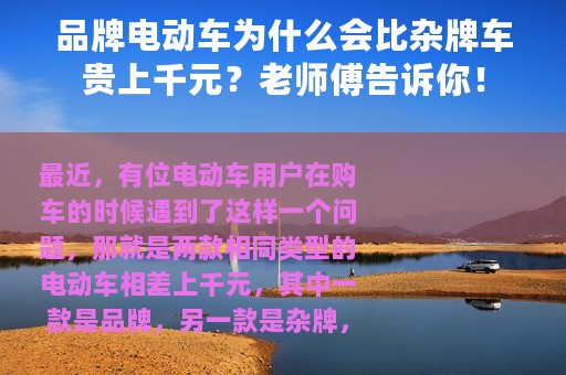 品牌电动车为什么会比杂牌车贵上千元？老师傅告诉你！