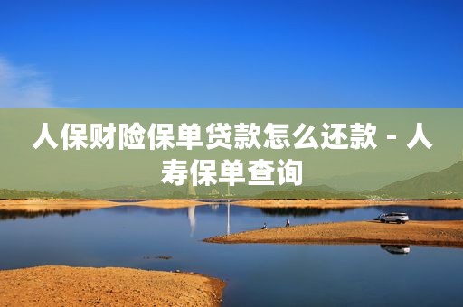人保财险保单贷款怎么还款 - 人寿保单查询