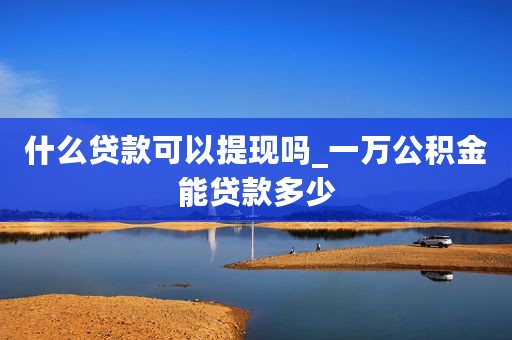 什么贷款可以提现吗_一万公积金能贷款多少
