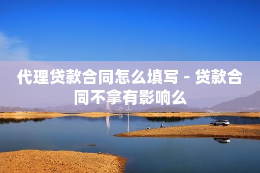 代理贷款合同怎么填写 - 贷款合同不拿有影响么