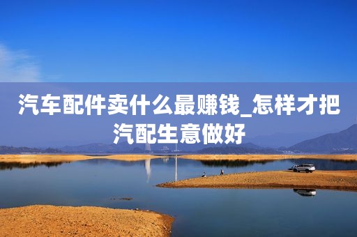 汽车配件卖什么最赚钱_怎样才把汽配生意做好