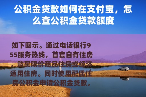 公积金贷款如何在支付宝，怎么查公积金贷款额度